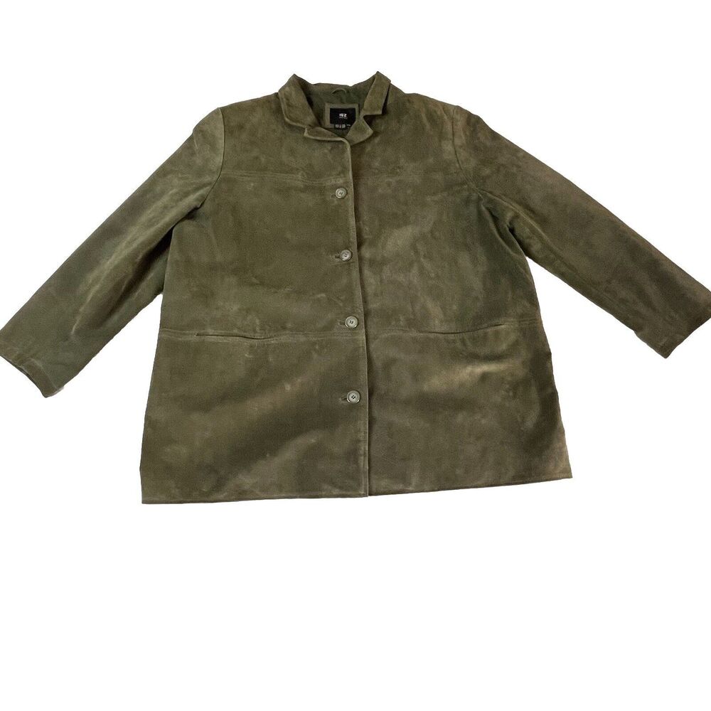 ISZ Leathers Women's XXL Genuine Leather Green Jacket Washable Suede Western